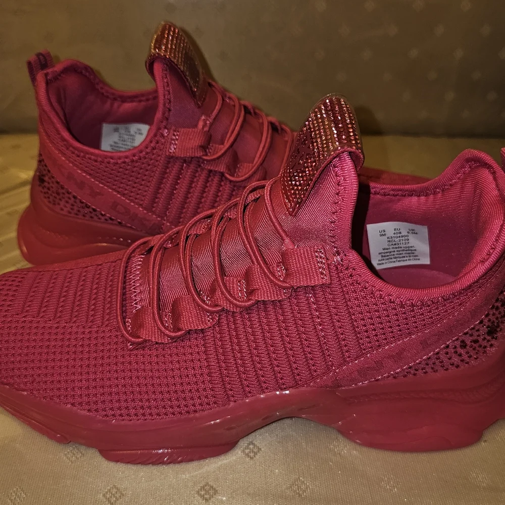 DKNY Pink Studded Sneakers Sz 9 - Picture 2 of 8
